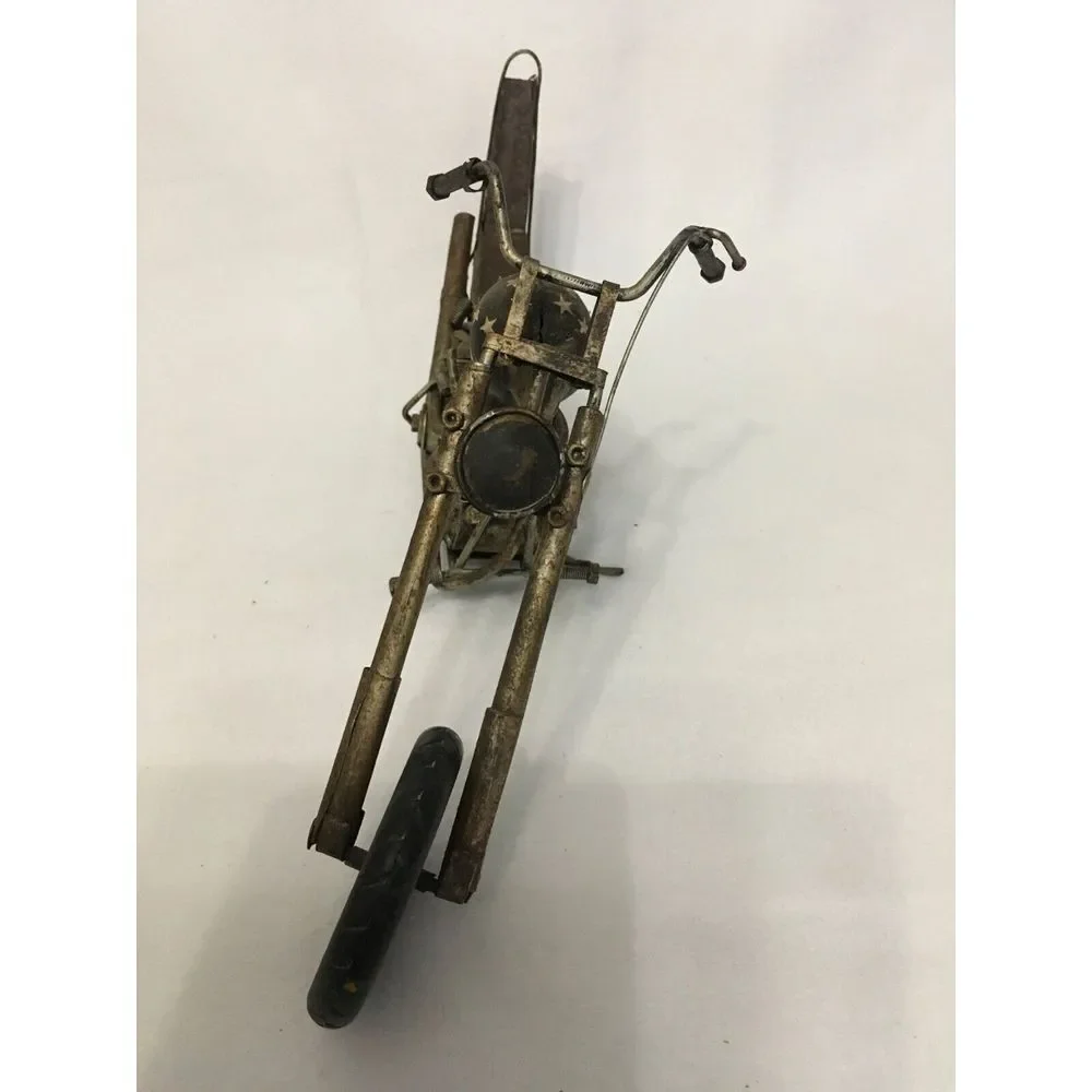 Vintage Metal‎ Motorcycle Model With American Flag Design/ collector